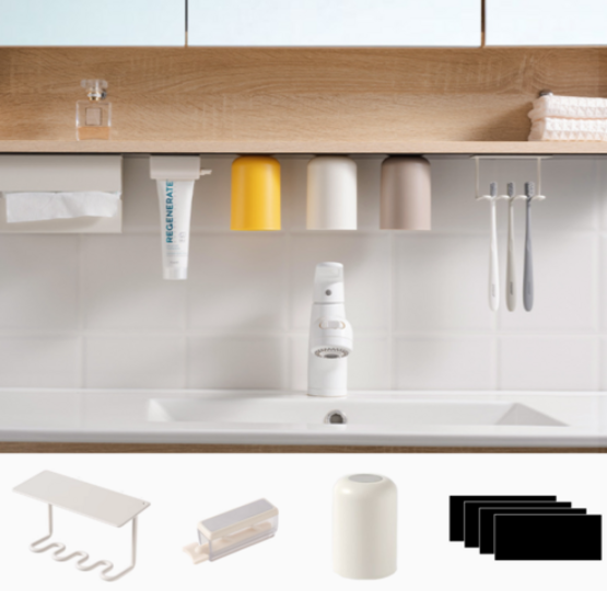 자석으로 붙여 쓰는 공중부앙 칫솔 정리 세트